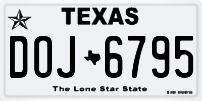 TX license plate DOJ6795