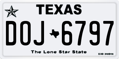 TX license plate DOJ6797