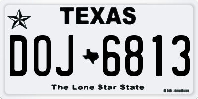 TX license plate DOJ6813