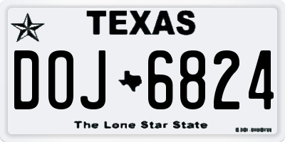 TX license plate DOJ6824