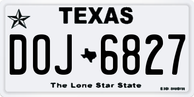 TX license plate DOJ6827