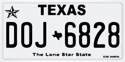 TX license plate DOJ6828