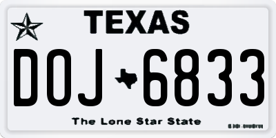 TX license plate DOJ6833