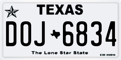 TX license plate DOJ6834