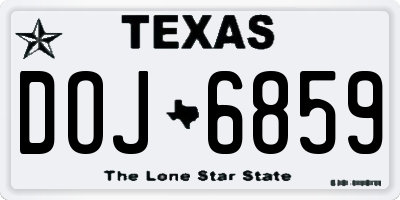 TX license plate DOJ6859
