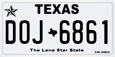 TX license plate DOJ6861