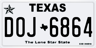 TX license plate DOJ6864