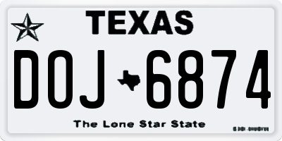 TX license plate DOJ6874