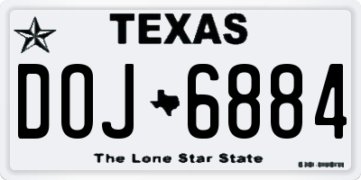 TX license plate DOJ6884