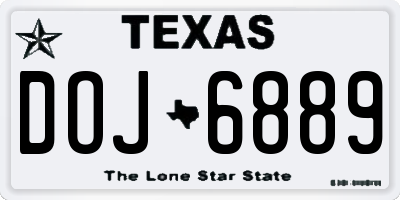 TX license plate DOJ6889