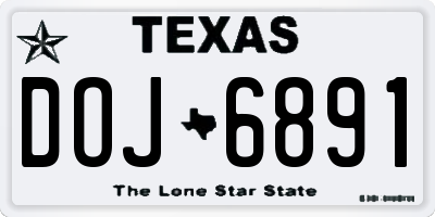 TX license plate DOJ6891