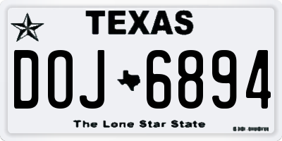 TX license plate DOJ6894