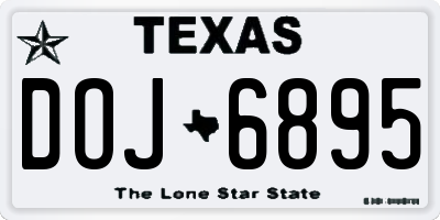 TX license plate DOJ6895