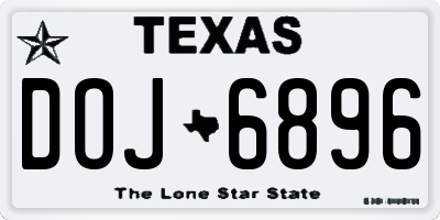 TX license plate DOJ6896
