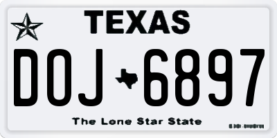 TX license plate DOJ6897