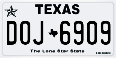 TX license plate DOJ6909