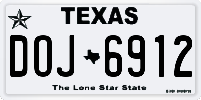 TX license plate DOJ6912