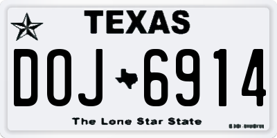 TX license plate DOJ6914