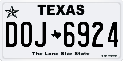 TX license plate DOJ6924