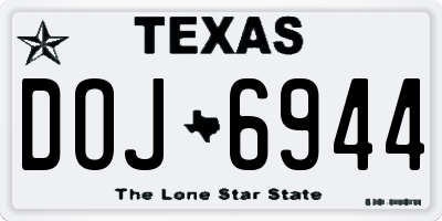 TX license plate DOJ6944