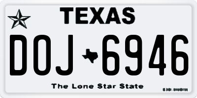 TX license plate DOJ6946
