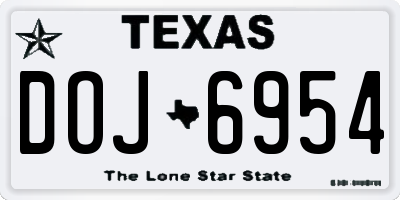 TX license plate DOJ6954