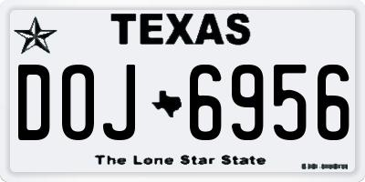 TX license plate DOJ6956