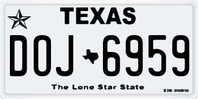 TX license plate DOJ6959