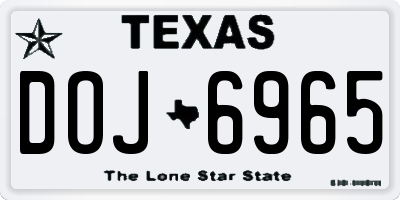 TX license plate DOJ6965