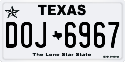 TX license plate DOJ6967