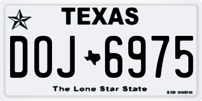 TX license plate DOJ6975
