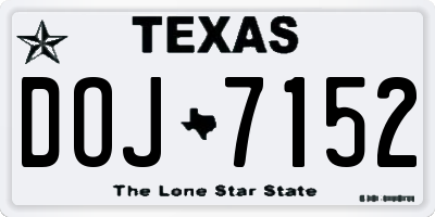 TX license plate DOJ7152