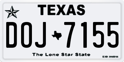 TX license plate DOJ7155