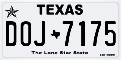 TX license plate DOJ7175