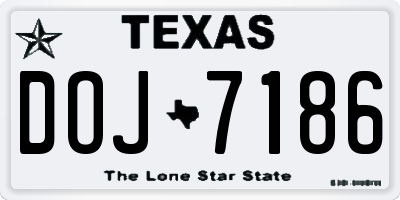 TX license plate DOJ7186