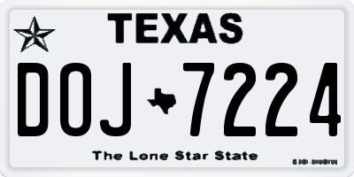 TX license plate DOJ7224
