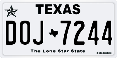 TX license plate DOJ7244