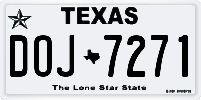 TX license plate DOJ7271