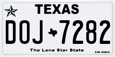TX license plate DOJ7282