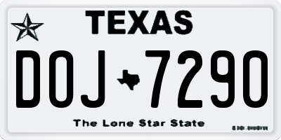 TX license plate DOJ7290