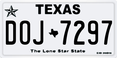TX license plate DOJ7297