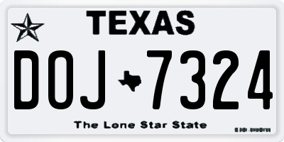 TX license plate DOJ7324
