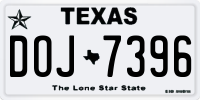 TX license plate DOJ7396