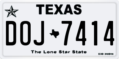 TX license plate DOJ7414