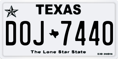 TX license plate DOJ7440