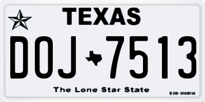 TX license plate DOJ7513