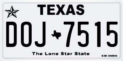 TX license plate DOJ7515