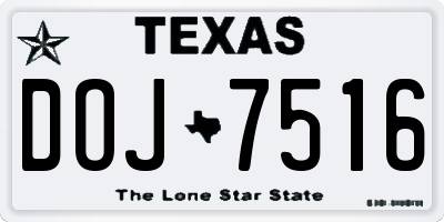 TX license plate DOJ7516