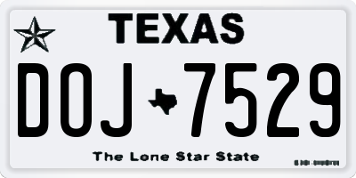 TX license plate DOJ7529