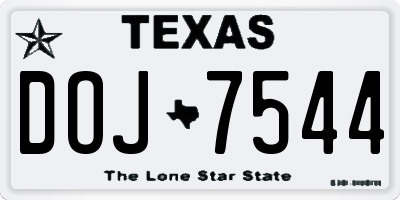TX license plate DOJ7544